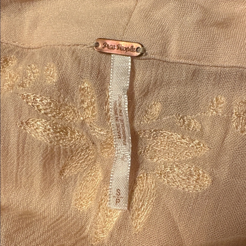 Free People Cream Embroidered Long Dress - Picture 10 of 13